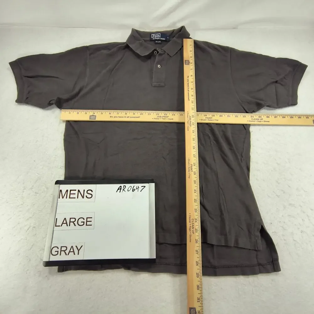 Polo by Ralph Lauren Casual Collared Polo Shirt Mens Size Large L Gray Black